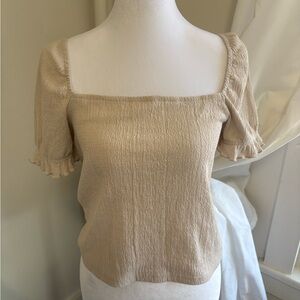 Elegant Cream Puff Sleeve Top